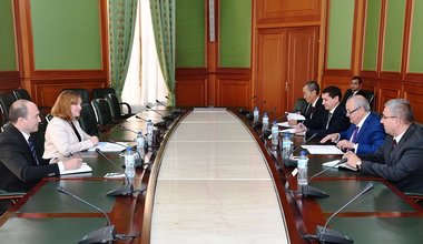 SRSG Natalia Gherman with Uzbek Foreign Minister Abdulaziz Kamilov